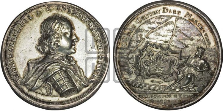 медаль Взятие Митавы, 3 сентября 1705 - Дьяков: 23.5