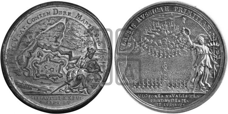 медаль Взятие Митавы, 3 сентября 1705 - Дьяков: 23.8
