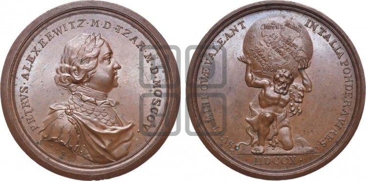 медаль Завоевание Лифляндии, 1710 - Дьяков: 38.7