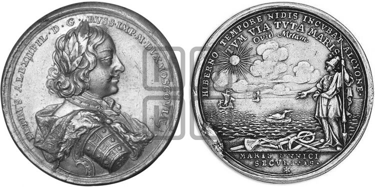 медаль Построение Кроншлота, 1704 - Дьяков: 19.14