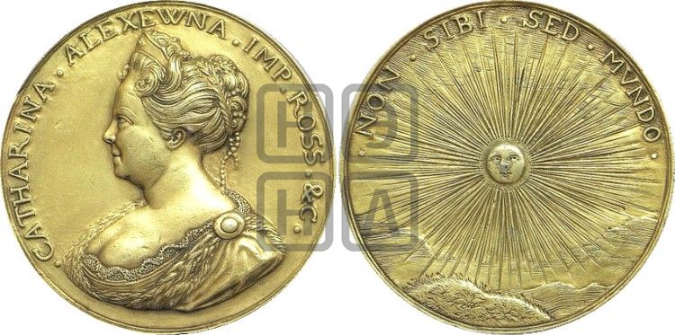 медаль Восшествие на престол Екатерины I, БД (1725) - Дьяков: 64.1