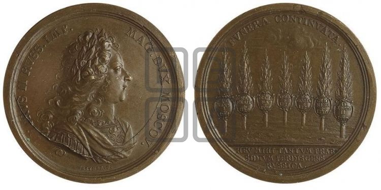 медаль Смерть Императора Петра II, 1730 - Дьяков: 68.1