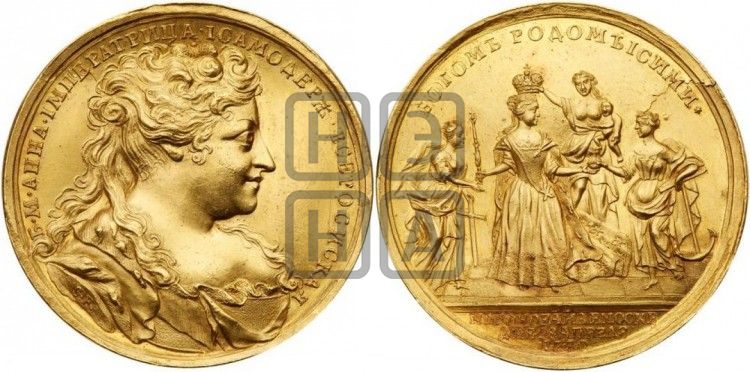 медаль Коронация Анны Иоановны, 28 апреля 1730 - Дьяков: 69.9