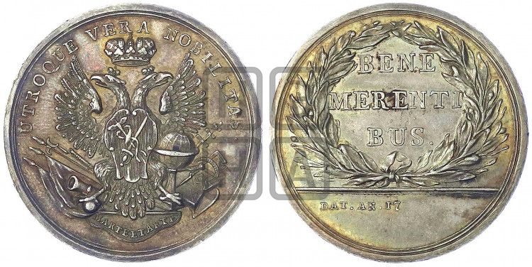 медаль Морской шляхетский корпус (bene merentibus), БД - Дьяков: 110.1