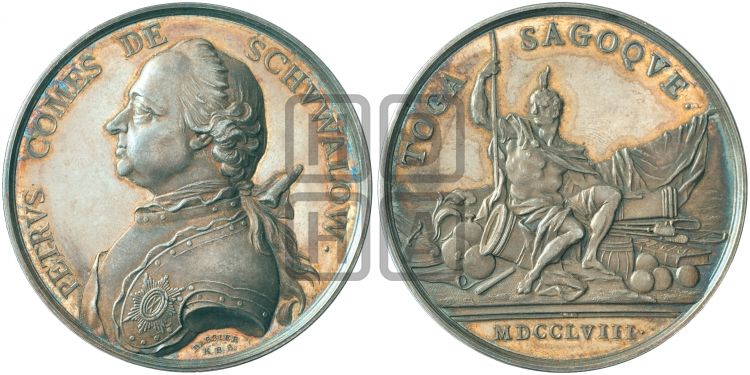 медаль Граф Петр Шувалов, 1758 - Дьяков: 104.2