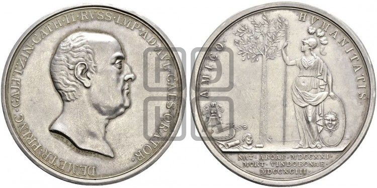 медаль Смерть князя Дмитрия Голицына, 1793 - Дьяков: 231.2