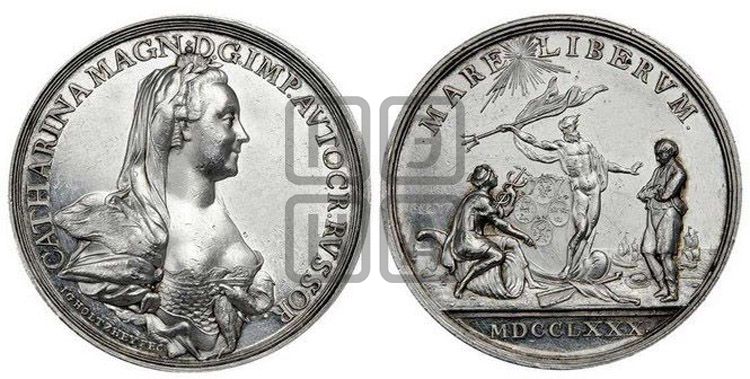 медаль Вооруженный нейтралитет, 1780 - Дьяков: 184.1