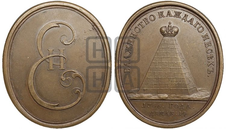 медаль Депутатам комиссии по составлению нового уложения, 1766 - Дьяков: 132.2