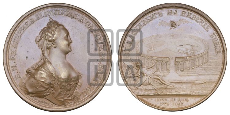 медаль Придворная карусель, 1766 - Дьяков: 131.1
