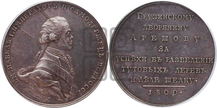 медаль Персональные наградные медали 1800 года - Дьяков: 253.3
