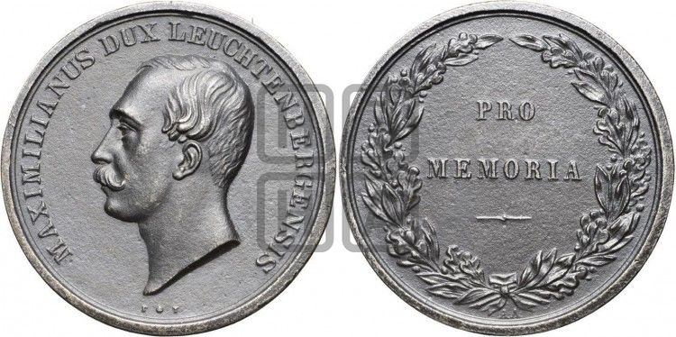 медаль Смерть герцога лейхтенбергского Максимилиана. 1852 - Дьяков: 606.1