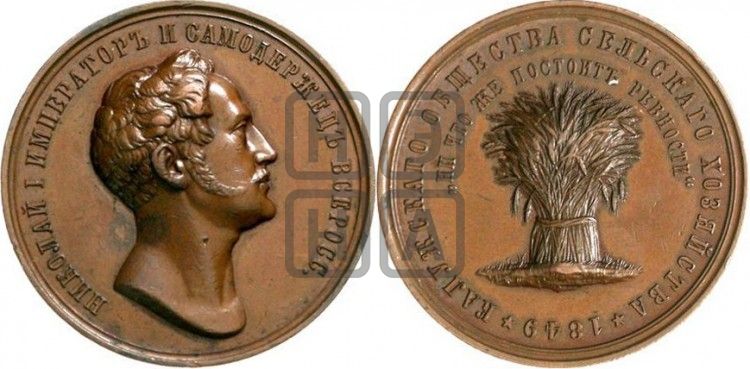 медаль Калужское общество сельского хозяйства. 1849 - Дьяков: 586.1