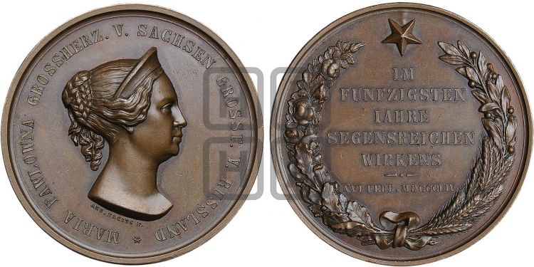 медаль Смерть в. к. Марии Павловны. 1854 - Дьяков: 611.1