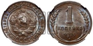 1 копейка 1924 года (серп ниже полюса)
