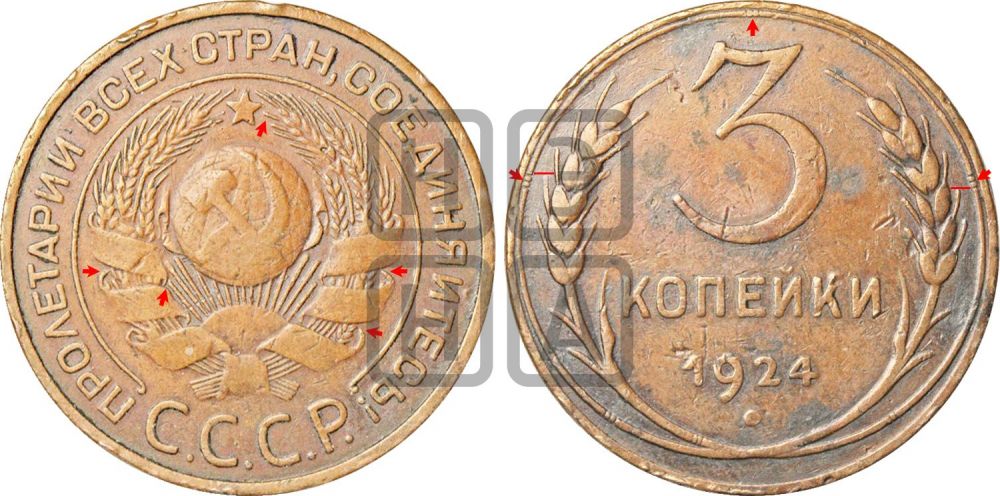 3 копейки 1924 года | Адрианов - 5а