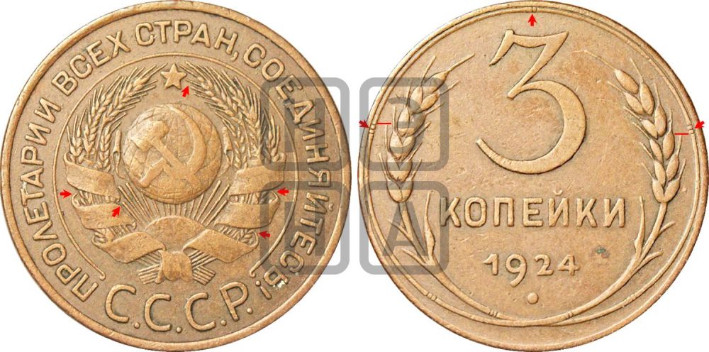 3 копейки 1924 года | Адрианов - 5б