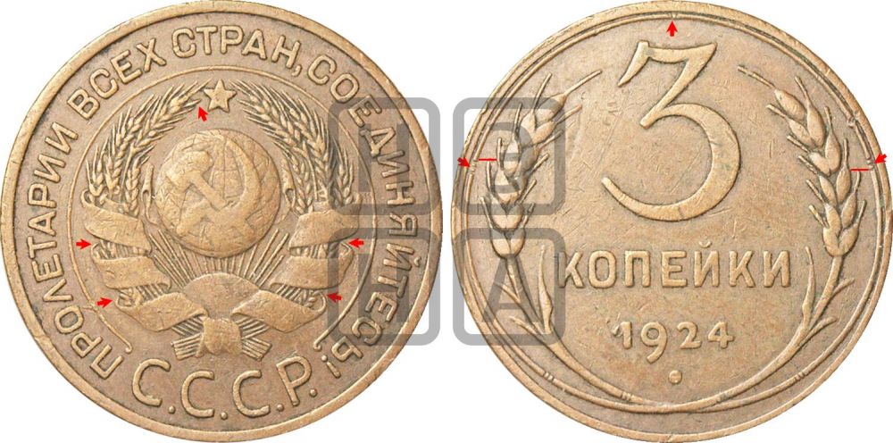 3 копейки 1924 года | Адрианов - 5в