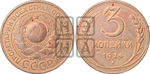 3 копейки 1924 года | Адрианов - 4а