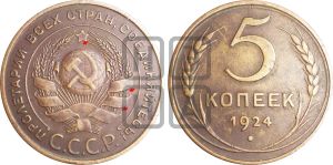 5 копеек 1924 года | Адрианов - 5