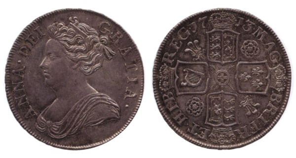 Английская крона королевы Анны 1713 г.