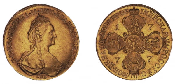 Десять рублей Екатерины II, 1777 г. 