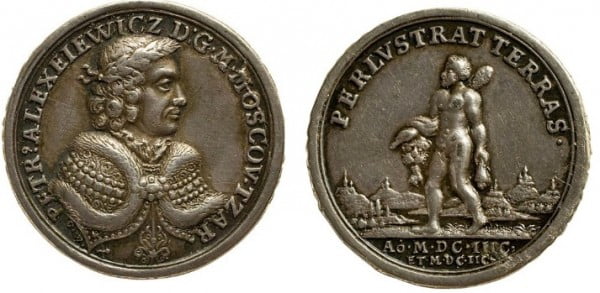 Медаль на первое путешествие Петра I по Европе