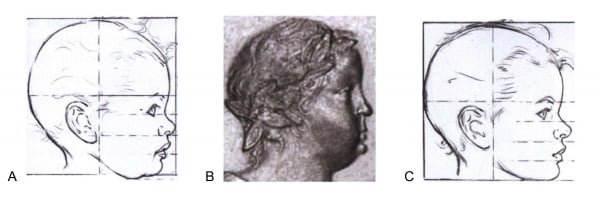 Рисунки головы и изображение головы Иоанна Антоновича 