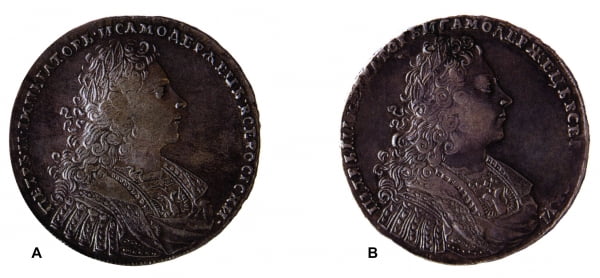 Разновидности рублей Петра II, 1728 г. 