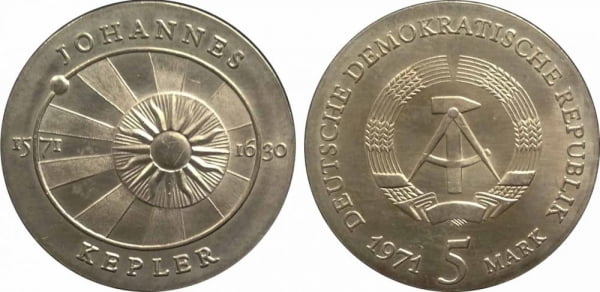 5 марок 1971 г. Законы Кеплера 