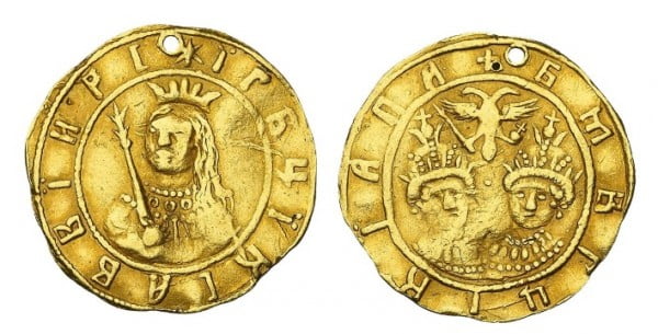 Золотая наградная монета царевны Софьи