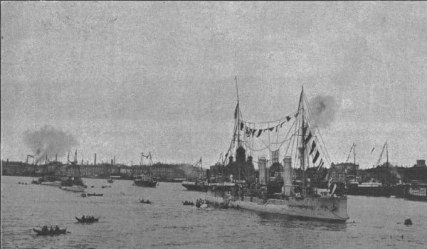 Корабли французской эскадры у Николаевского моста
