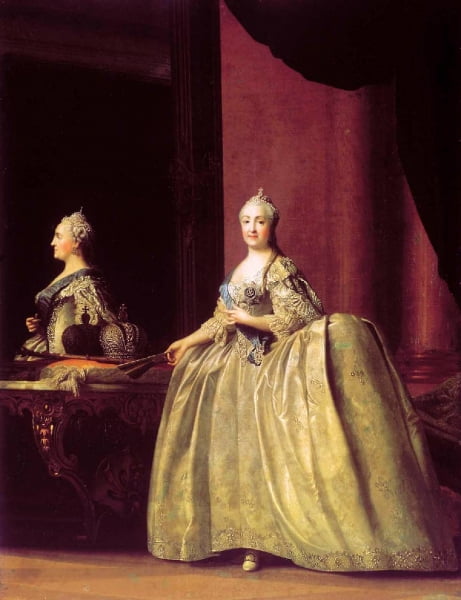 Портрет Екатерины II перед зеркалом