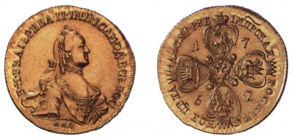 Десять рублей Екатерины II, 1762 г.