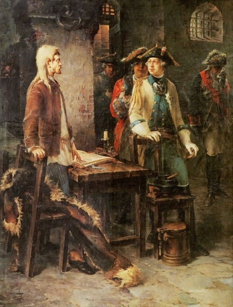 Ф. Буров. Петр III посещает Иоанна Антоновича в Шлиссельбургской крепости