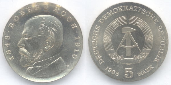 5 марках ГДР 1968 г.