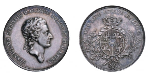 Медаль в память коронации польского короля Станислава Августа Понятовского в 1764 г.